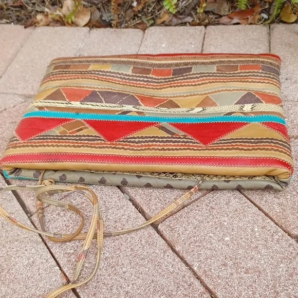 Vintage Patchwork Envelope or crossbody hanbag - Picture 5 of 9